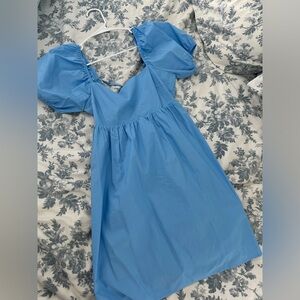 Swoon Boutique Blue Puff Sleeve Mini Dress
